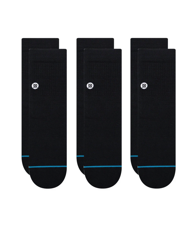 STANCE STANCE - ICON QUARTER 3 PACK (BLACK)