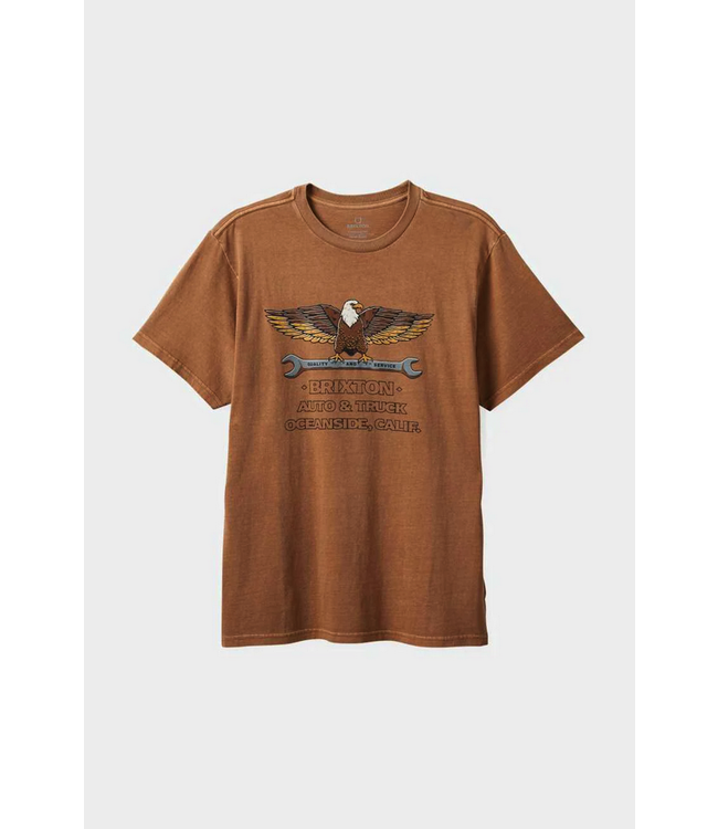 BRIXTON BRIXTON - REPAIR TEE (TOBACCO BROWN WORN WASH)