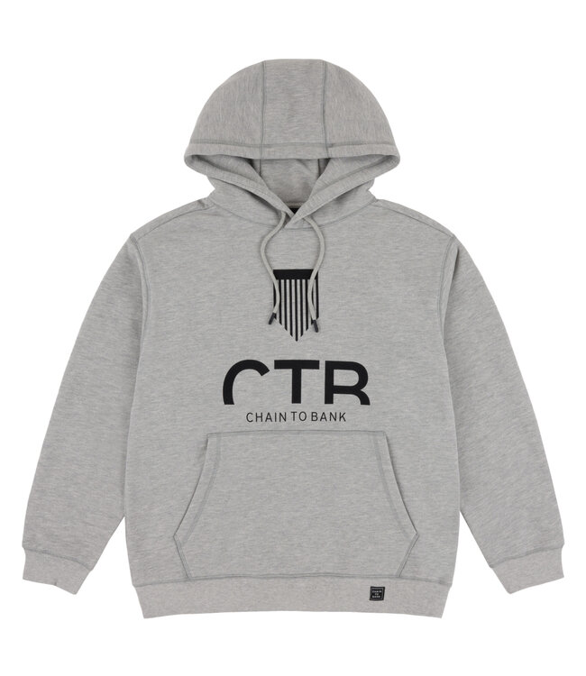 CHAIN TO BANK CHAIN TO BANK - CTB SHIELD SWEAT À CAPUCHE (GRIS CHINÉ)