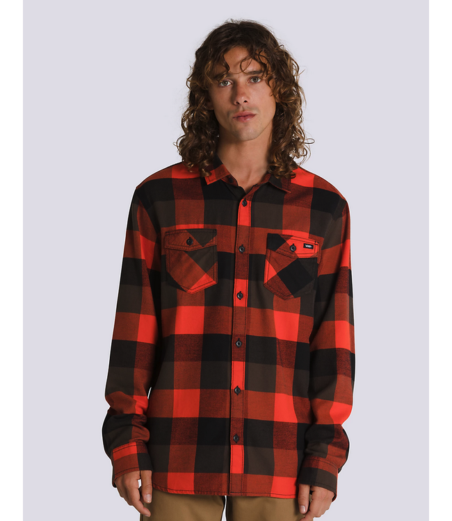 VANS VANS - BOX L/S  FLANELLE POUR ENFANT (NOIR/ ROUGE FIESTA)