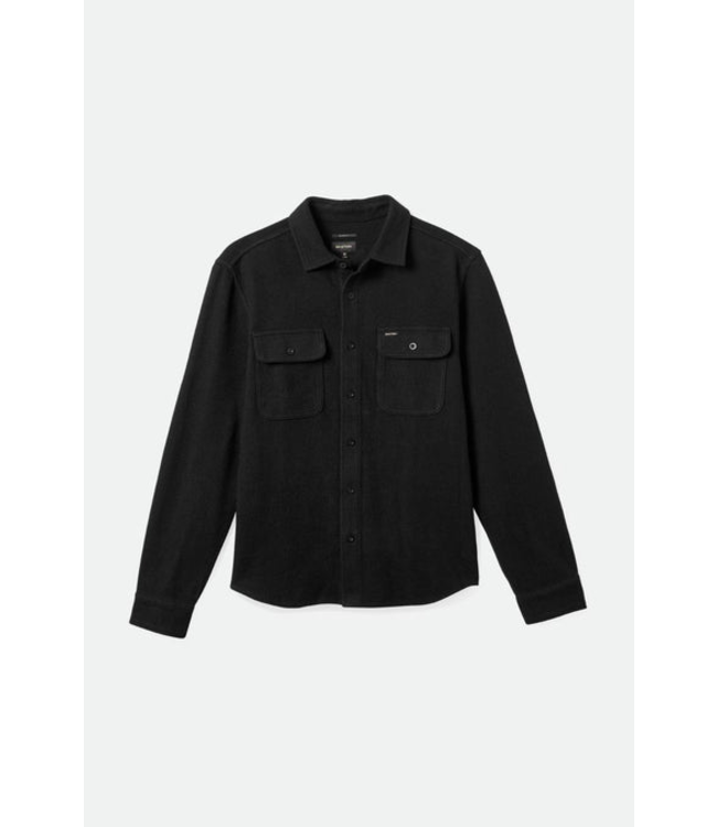 BRIXTON BRIXTON - BOWERY TEXTURED TWILL OVERSHIRT (BLACK)