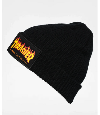 THRASHER THRASHER - FLAME BEANIE (BLACK)
