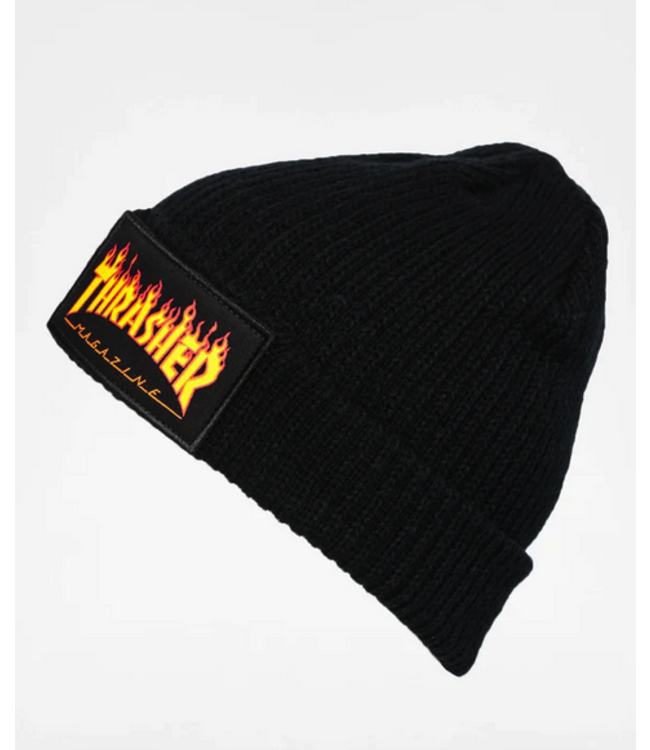 THRASHER THRASHER - FLAME BEANIE (BLACK)