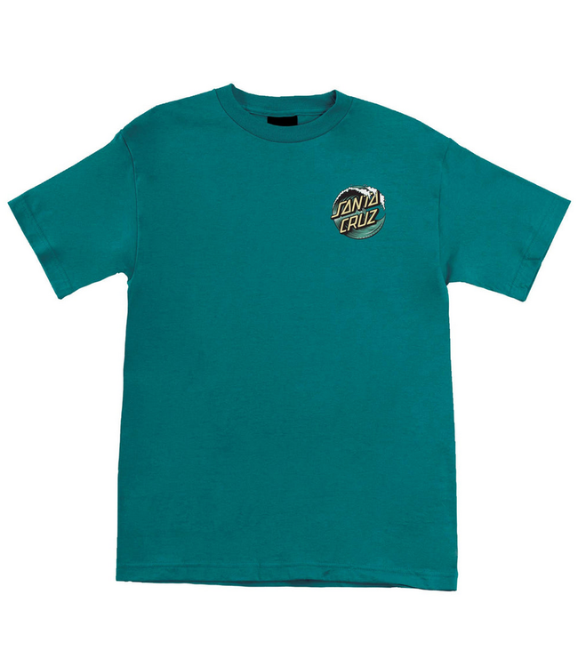 SANTA CRUZ SANTA CRUZ - WAVE DOT TEE (TEAL/ YELLOW)