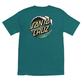 SANTA CRUZ - WAVE DOT TEE (TEAL/ YELLOW)