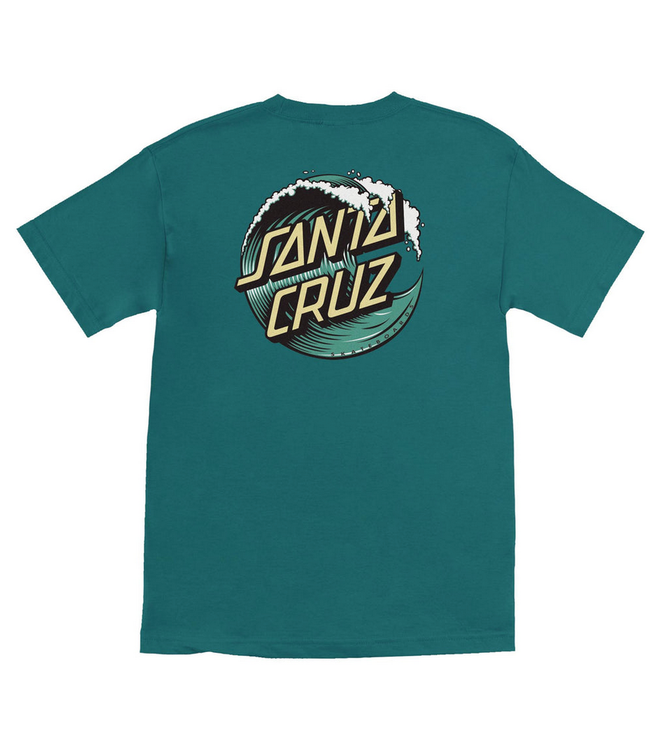 SANTA CRUZ SANTA CRUZ - WAVE DOT T-SHIRT (SARCELLE/JAUNE)