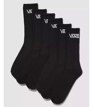 VANS VANS - CLASSIC CREW SOCK 6 PACK (BLACK)