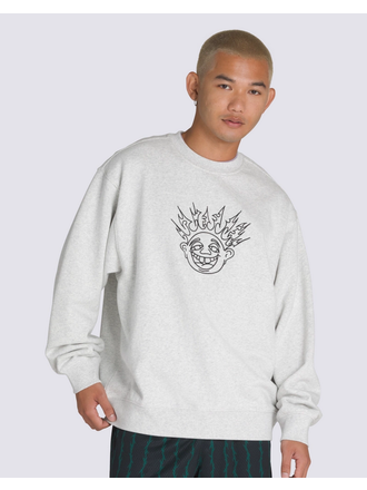 VANS VANS - SKATE SMILE SPIKE CREWNECK (ASH HEATHER)