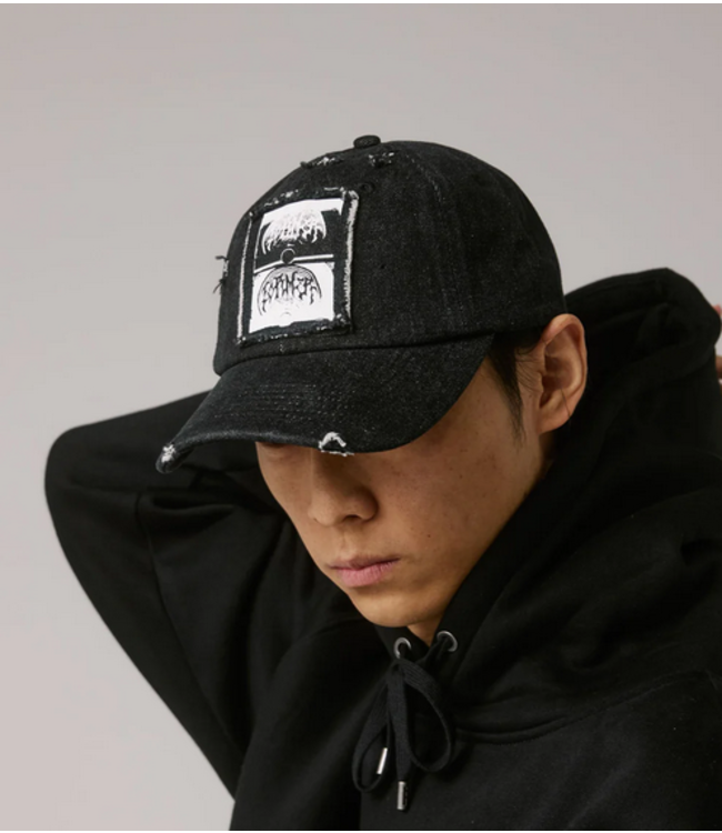 FORMER FORMER - COMPLICRUX CASQUETTE EN JEAN (NOIR DÉLAVÉ)