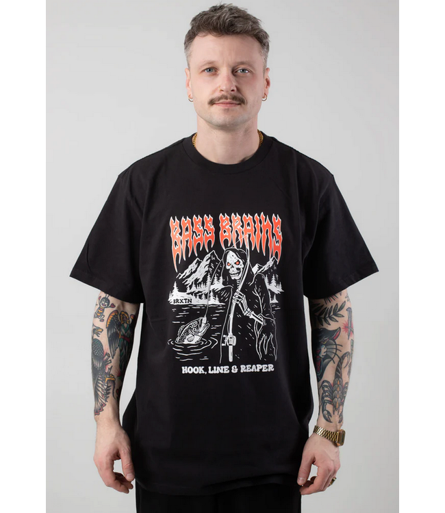 BRIXTON BRIXTON - BASS BRAINS REAPER TEE (BLACK)