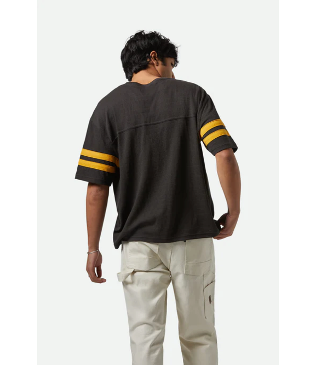 BRIXTON BRIXTON - VINTAGE FOOTBALL MESH JERSEY (WASHED BLACK/ RAY)