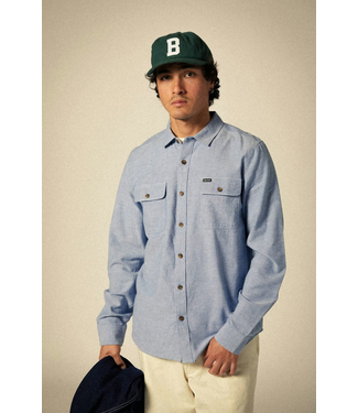 BRIXTON BRIXTON - THE DAILY COTTON L/S WOVEN (MEDIUM WASH CHAMBREY)