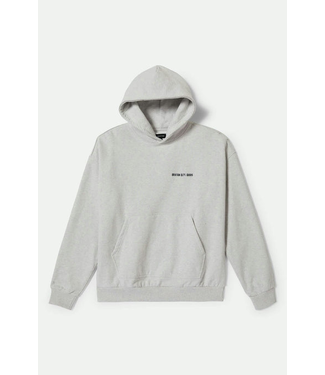 BRIXTON BRIXTON - EMBROIDERED HEAVY WEIGHT HOODIE (HEATHER GREY ASH)