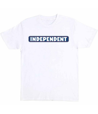INDEPENDENT INDEPENDENT - BAR LOGO T-SHIRT (BLANC/MARINE) INDEPENDENT INDEPENDENT - BAR LOGO T-SHIRT (BLANC/MARINE)