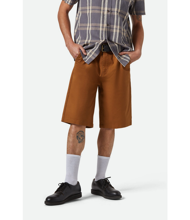 BRIXTON BRIXTON - CHOICE CHINO BAGGY SHORT (WASHED COPPER)