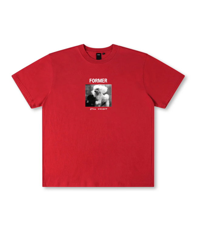 FORMER FORMER - WAR POODLE T-SHIRT (ROUGE)