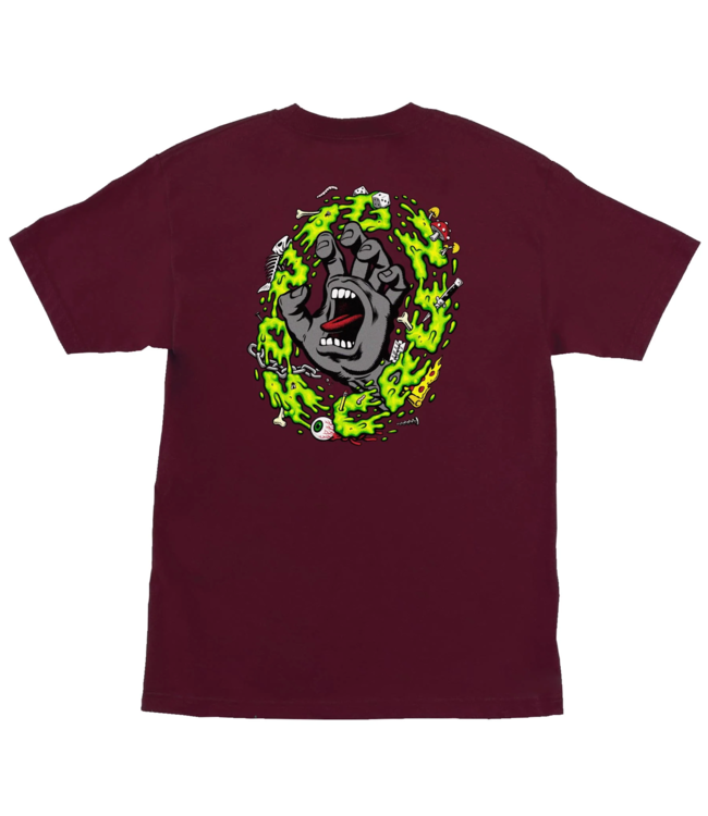 SANTA CRUZ SANTA CRUZ - SLIME SCREAM TEE (MAROON)