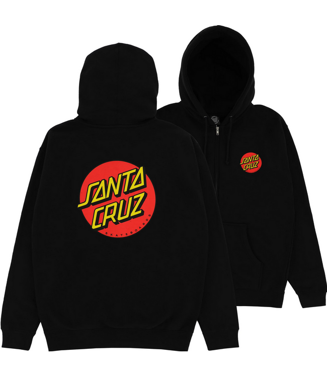 SANTA CRUZ SANTA CRUZ - CLASSIC DOT ZIP HOODIE (BLACK)