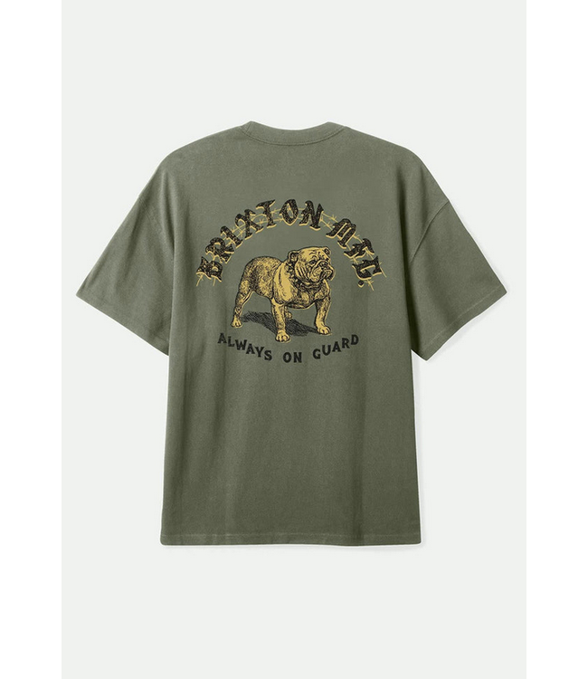 BRIXTON BRIXTON - BAUER HW RELAXED TEE (OLIVE SURPLUS CLASSIC WASH)
