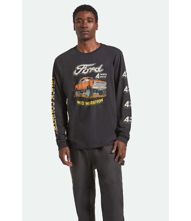 BRIXTON BRIXTON - FORD MUD MARATHON POCKET L/S TEE (BURNT RUBBER)