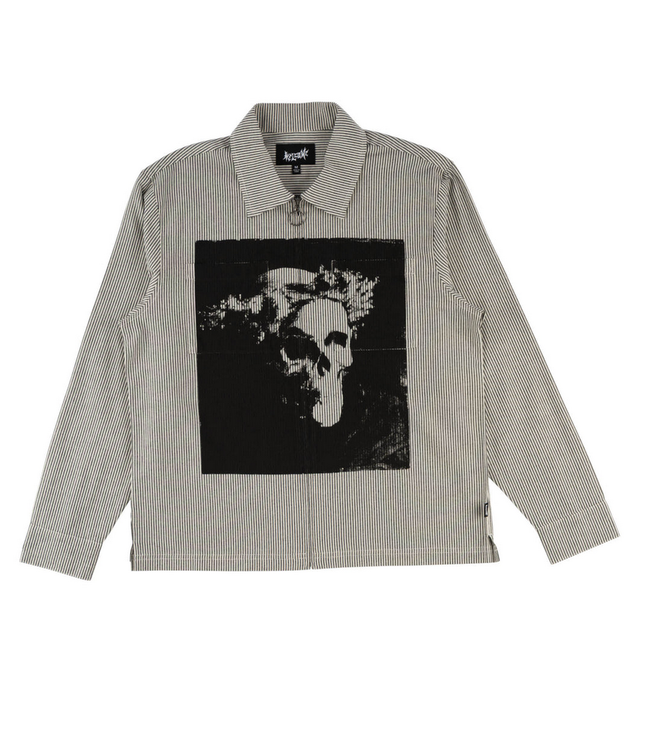 WELCOME WELCOME - CROWNED L/S PRINTED OXFORD SHIRT (BLACK)