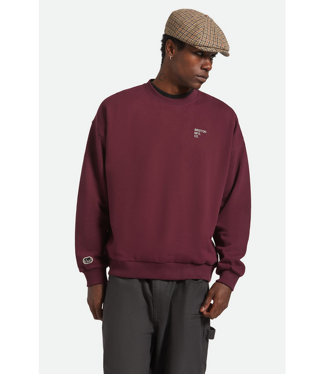 BRIXTON BRIXTON - EMBROIDERED HEAVY WEIGHT CREWNECK (PORT)