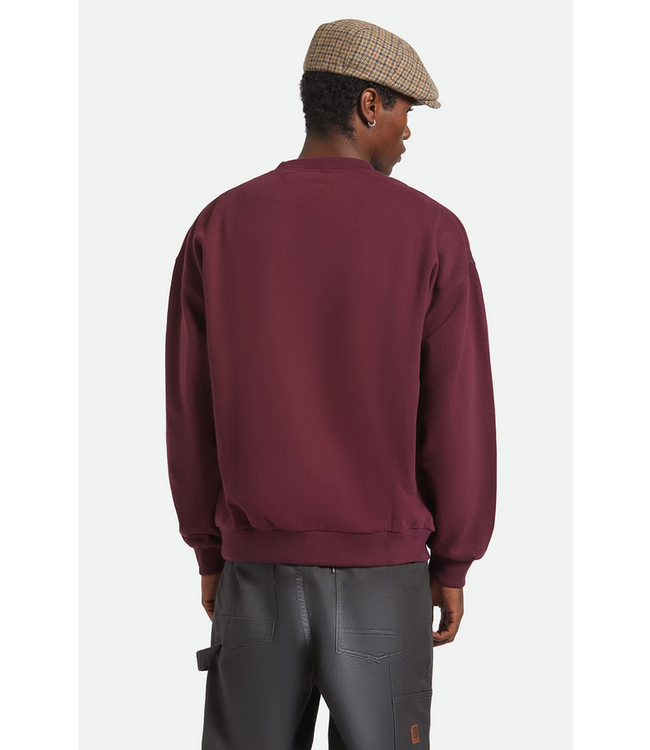 BRIXTON BRIXTON - EMBROIDERED HEAVY WEIGHT CREWNECK (PORT)