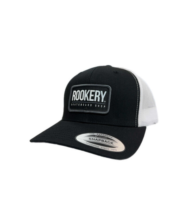 ROOKERY ROOKERY - CORPO RECTANGLE TRUCKER CAP (BLACK/WHITE)