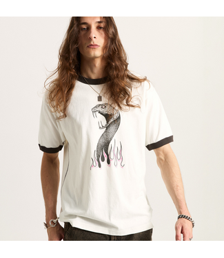 VANS VANS - SKATE MIKE G SNAKE FLAME RINGER TEE (WHITE/ BLACK)