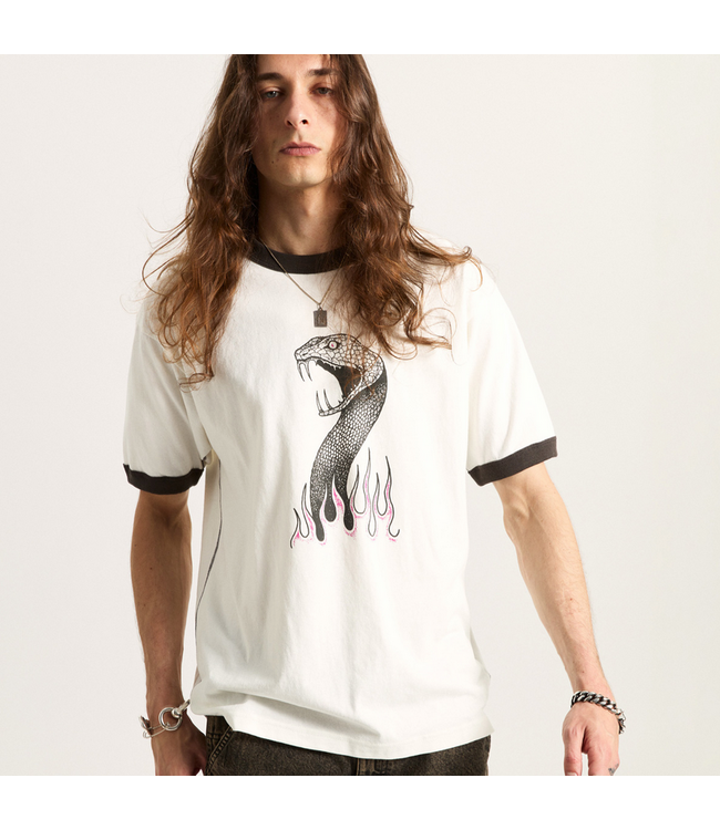 VANS VANS - SKATE MIKE G SNAKE FLAME RINGER TEE (WHITE/ BLACK)