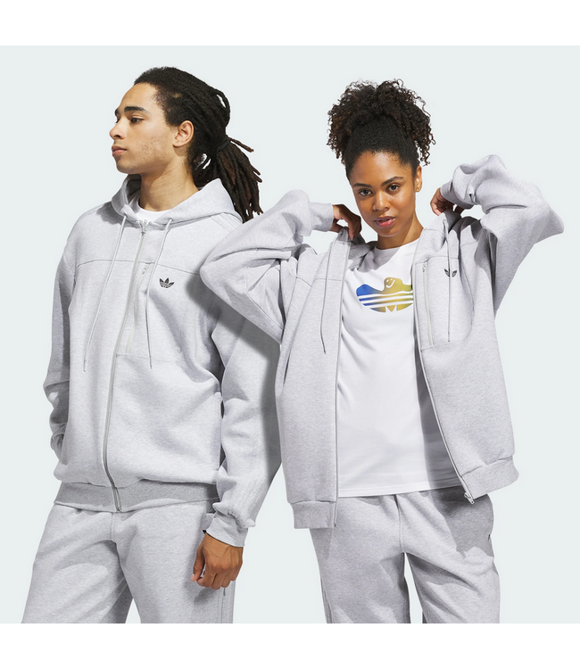 ADIDAS ADIDAS - TECHNICAL FLEECE HOODIE (LIGHT GREY HEATHER)