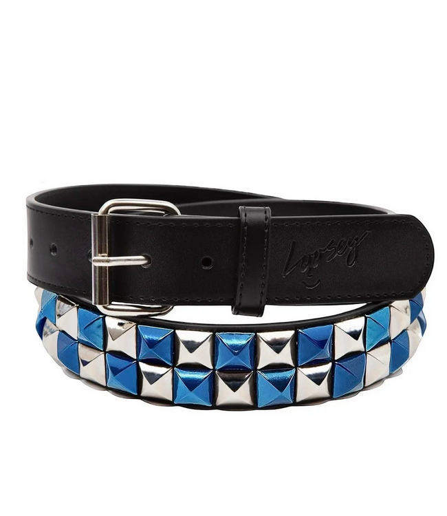 LOOSEY LOOSEY - CEINTURE BLEU DAMIER AVEC STUD