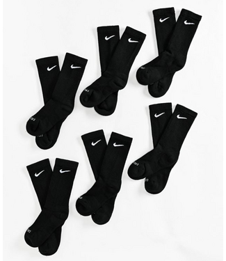 NIKE SB NIKE SB - EVERYDAY PLUS CUSH CREW SOCKS 6 PACK (BLACK)