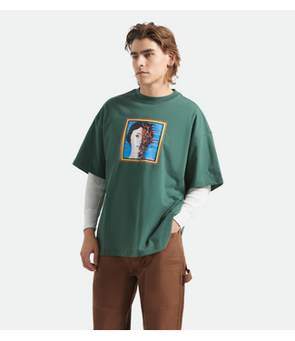 BRIXTON BRIXTON - T-SHIRT SURDIMENSIONNÉ TRANSFORM (VERT PRIMAL)