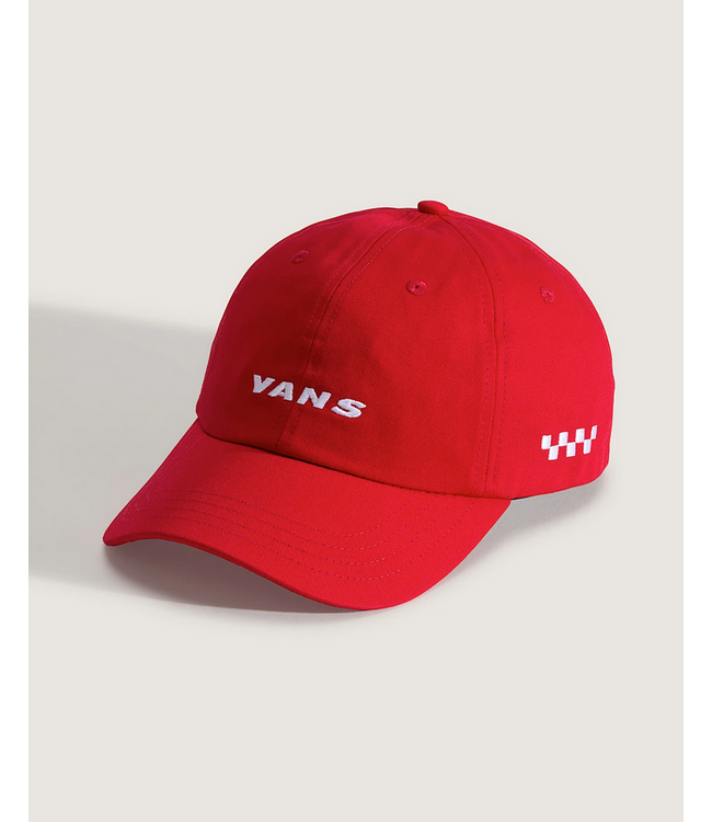 VANS VANS - CHECK SIDE CURVED BILL STRAPBACK CAP (RACING RED)