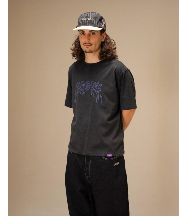 JACKER JACKER - SKELETON GARMENT DYE TEE (BLACK)