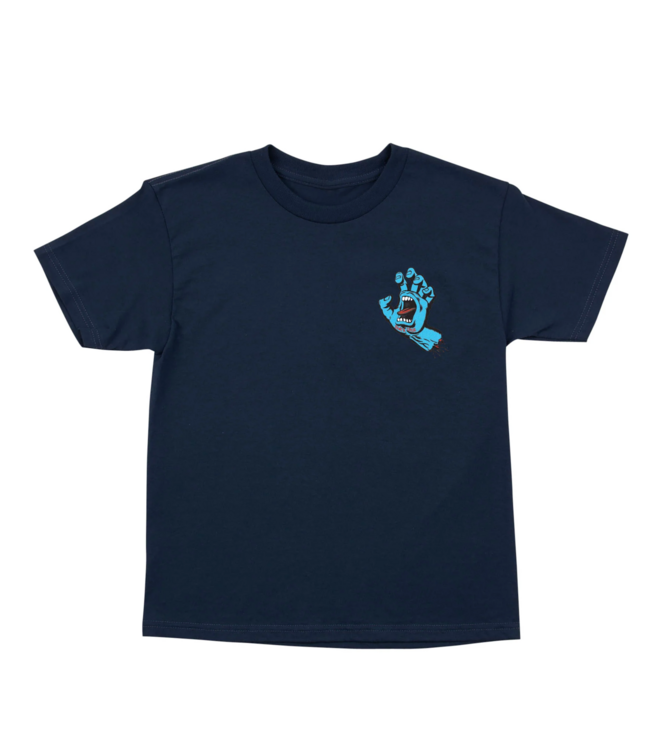 SANTA CRUZ SANTA CRUZ - SCREAMING HAND KID TEE (NAVY/ TRUE GLOW)
