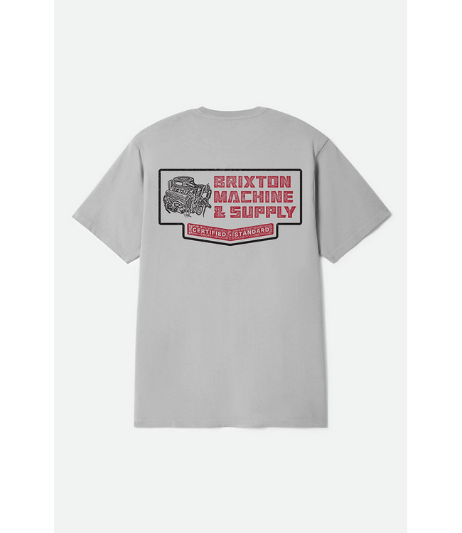 BRIXTON BRIXTON - MACHINE STANDARD TEE (PEBBLE STONE WORN WASH)