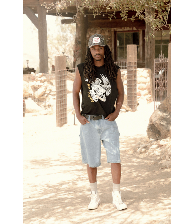 BRIXTON BRIXTON - WOLCOTT WORN IN BOXY MUSCLE TANK (BLACK)