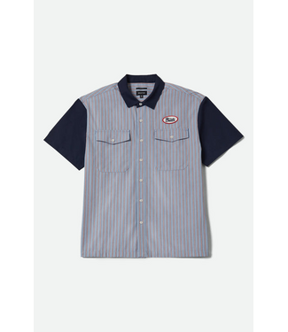 BRIXTON BRIXTON - BUILDERS OLSON S/S WOVEN (BLUE AURA STRIPE)