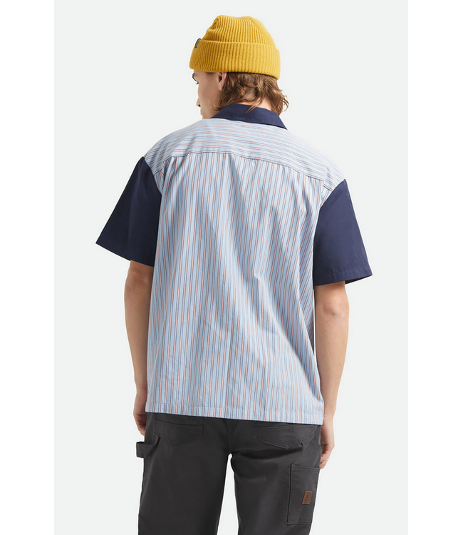 BRIXTON BRIXTON - BUILDERS OLSON S/S WOVEN (BLUE AURA STRIPE)