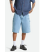 BRIXTON BRIXTON - BUILDERS CARPENTER BAGGY SHORT (WASHED BLUE DENIM)