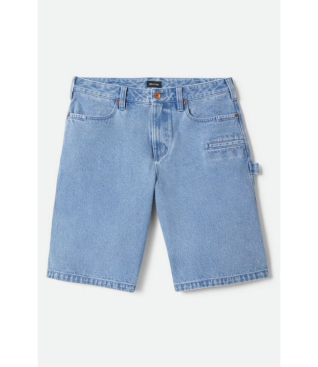 BRIXTON BRIXTON - BUILDERS CARPENTER BAGGY SHORT (WASHED BLUE DENIM)
