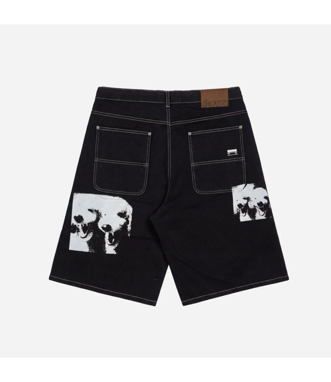 JACKER JACKER - POODLES PALS BAGGY DENIM SHORT (BLACK)
