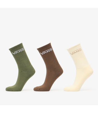VANS VANS - CLASSIC CREW SOCKS 3 PACK (GREEN/ WHITE/ BROWN)