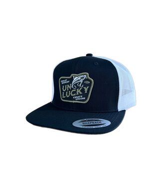 ROOKERY ROOKERY - UNLUCKY 2 SNAPBACK TRUCKER CAP (NOIR/BLANC)