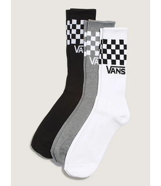 VANS VANS - CLASSIC CHECK CREW SOCKS 3 PACK (CHECKERBOARD BLACK/ WHITE)