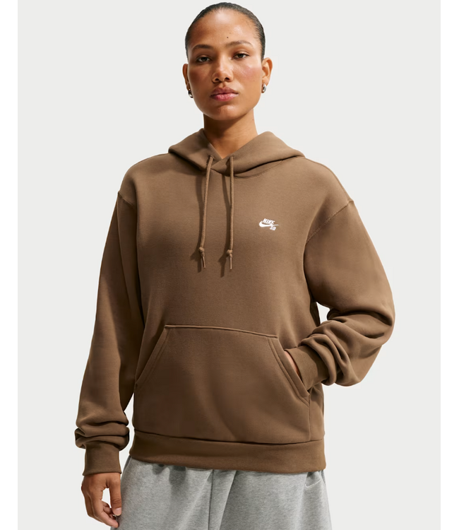 NIKE SB NIKE SB - ESSENTIALS FLEECE HOODIE (MOSSWOOD BROWN/ WHITE)