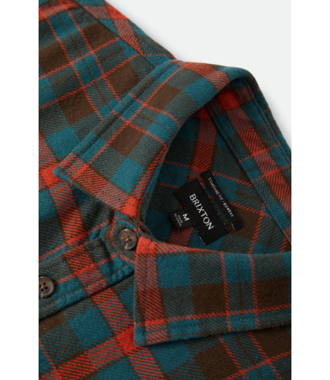 BRIXTON BRIXTON - BOWERY FLANNEL (WALNUT BROWN/ ULTRA MARINE)