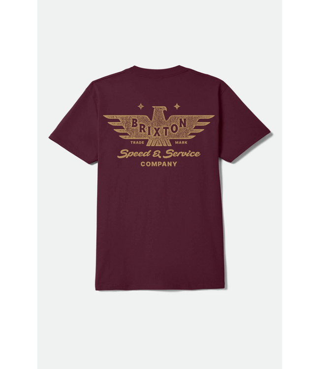 BRIXTON BRIXTON - EWING TEE (BURGUNDY)